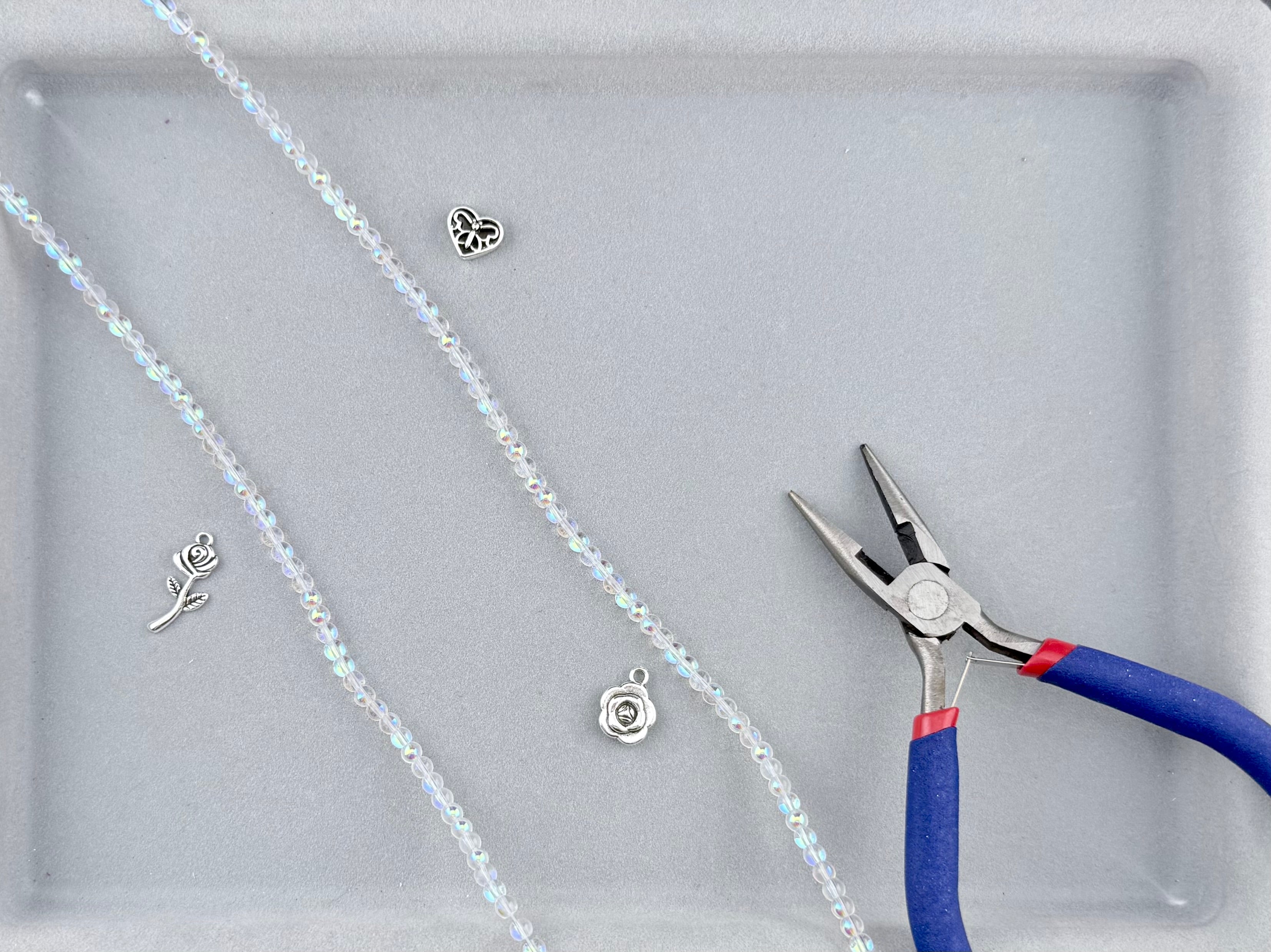 4mm Glass Round Beads Clear AB