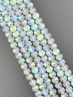 8mm Glass Round Beads Clear AB