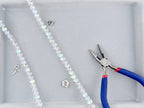 8mm Glass Round Beads Clear AB