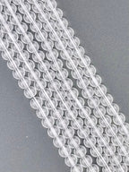 6mm Glass Round Beads Clear