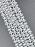 8mm Glass Round Beads Clear