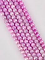 8mm Glass Round Beads Two-Tone Pink