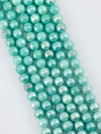 8mm Glass Round Beads Two-Tone Green
