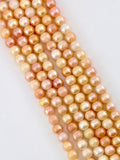 8mm Glass Round Beads Two-Tone Yellow