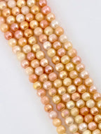 8mm Glass Round Beads Two-Tone Yellow
