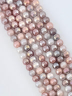 8mm Glass Round Beads Two-Tone Mauve