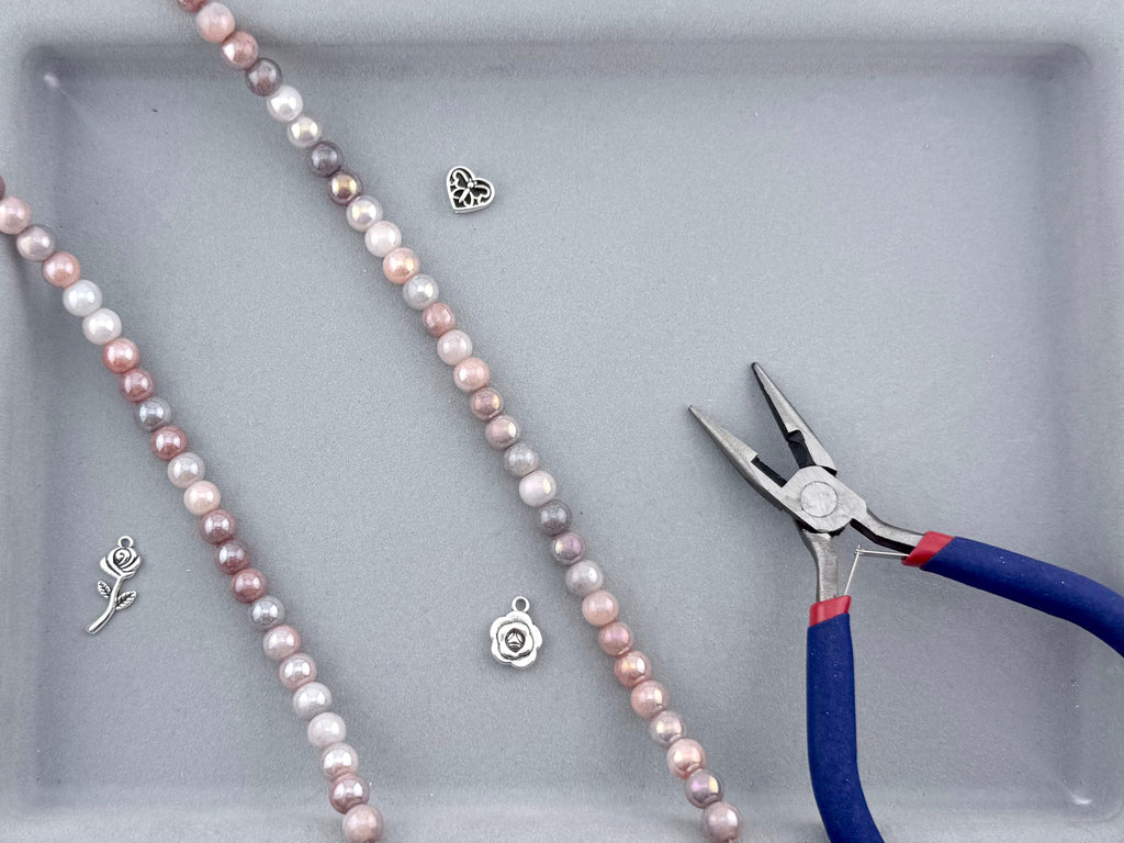 8mm Glass Round Beads Two-Tone Mauve