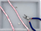 8mm Glass Round Beads Two-Tone Pink