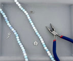 8mm Glass Round Beads Two-Tone Blue