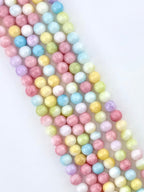 8mm Glass Round Beads Two-Tone Mix-Color