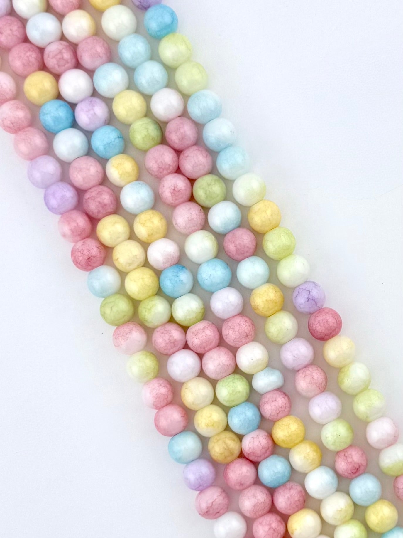 8mm Glass Round Beads Two-Tone Mix-Color