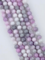 8mm Glass Round Beads Two-Tone Purple