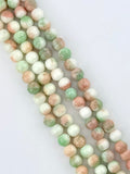 8mm Glass Round Beads Two-Tone Green