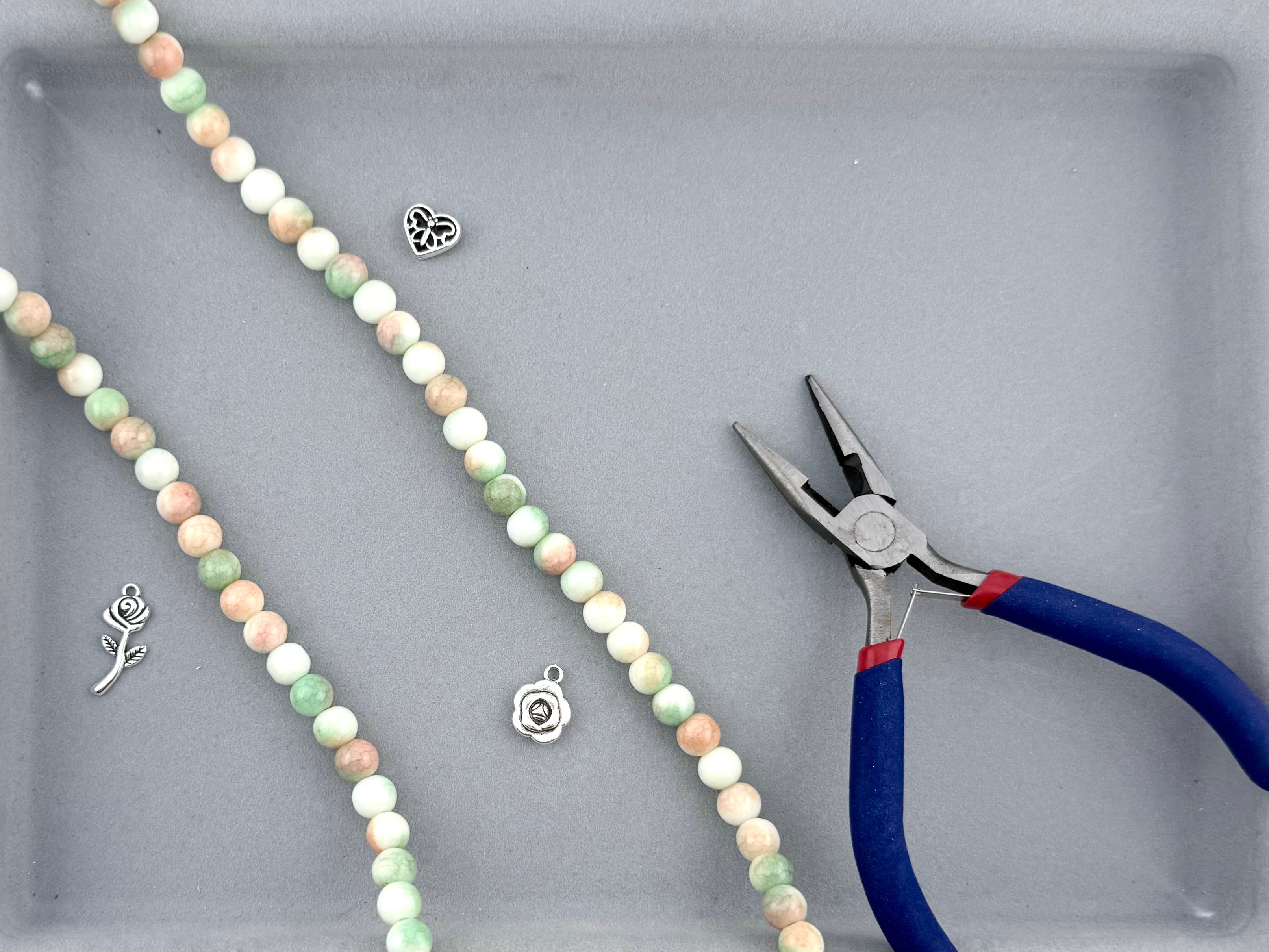 8mm Glass Round Beads Two-Tone Green