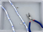 8mm Glass Round Beads Two-Tone Blue