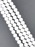 8mm Glass Round Beads White