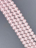 8mm Glass Round Beads Light Pink