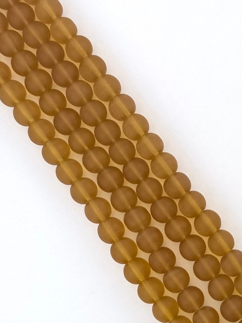 8mm Glass Round Beads Dark Yellow