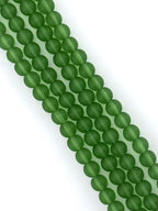 8mm Glass Round Beads Dark Green