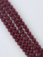 8mm Glass Round Beads Dark Red