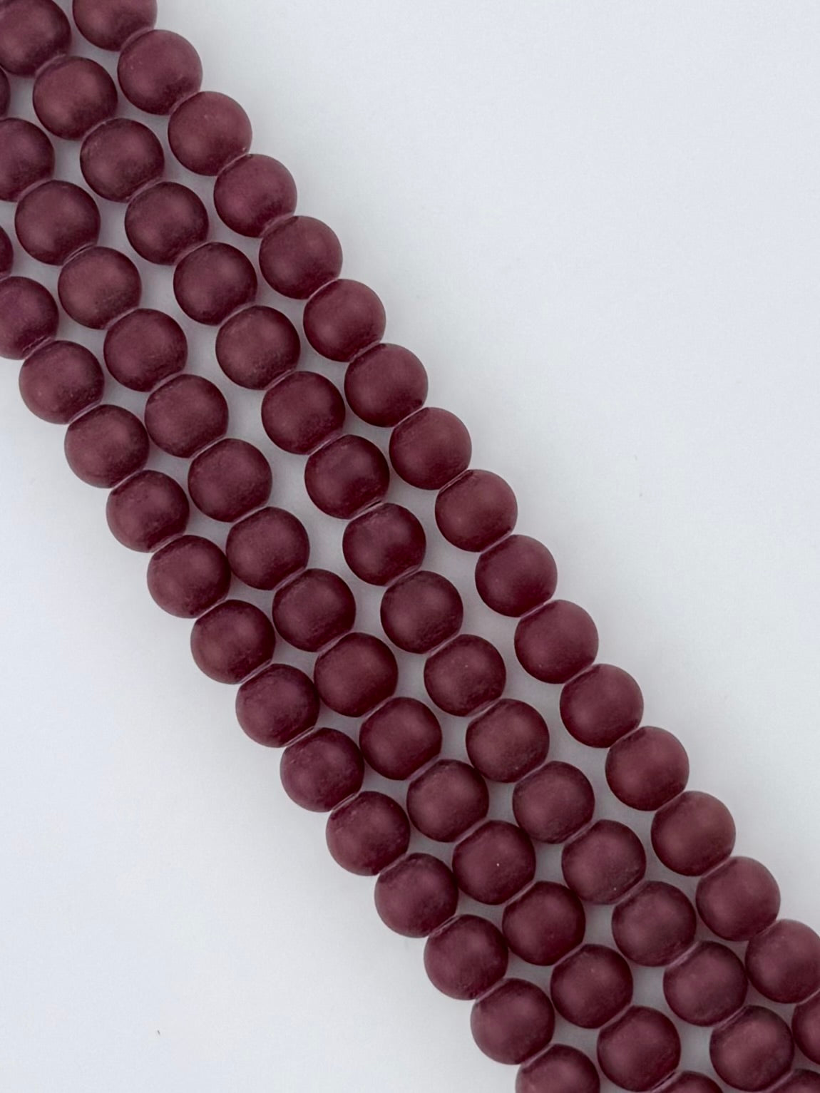 8mm Glass Round Beads Dark Red