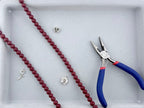 8mm Glass Round Beads Dark Red