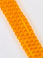 8mm Glass Round Beads Light Yellow
