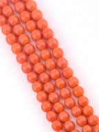 8mm Glass Round Beads Light Orange