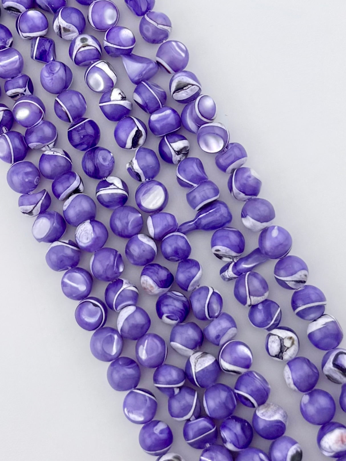 8mm Odd Shaped Shell Beads Purple