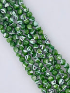 8mm Odd Shaped Shell Beads Strand Green