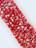 8mm Odd Shaped Shell Beads Strand Red