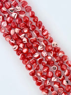 8mm Odd Shaped Shell Beads Strand Red