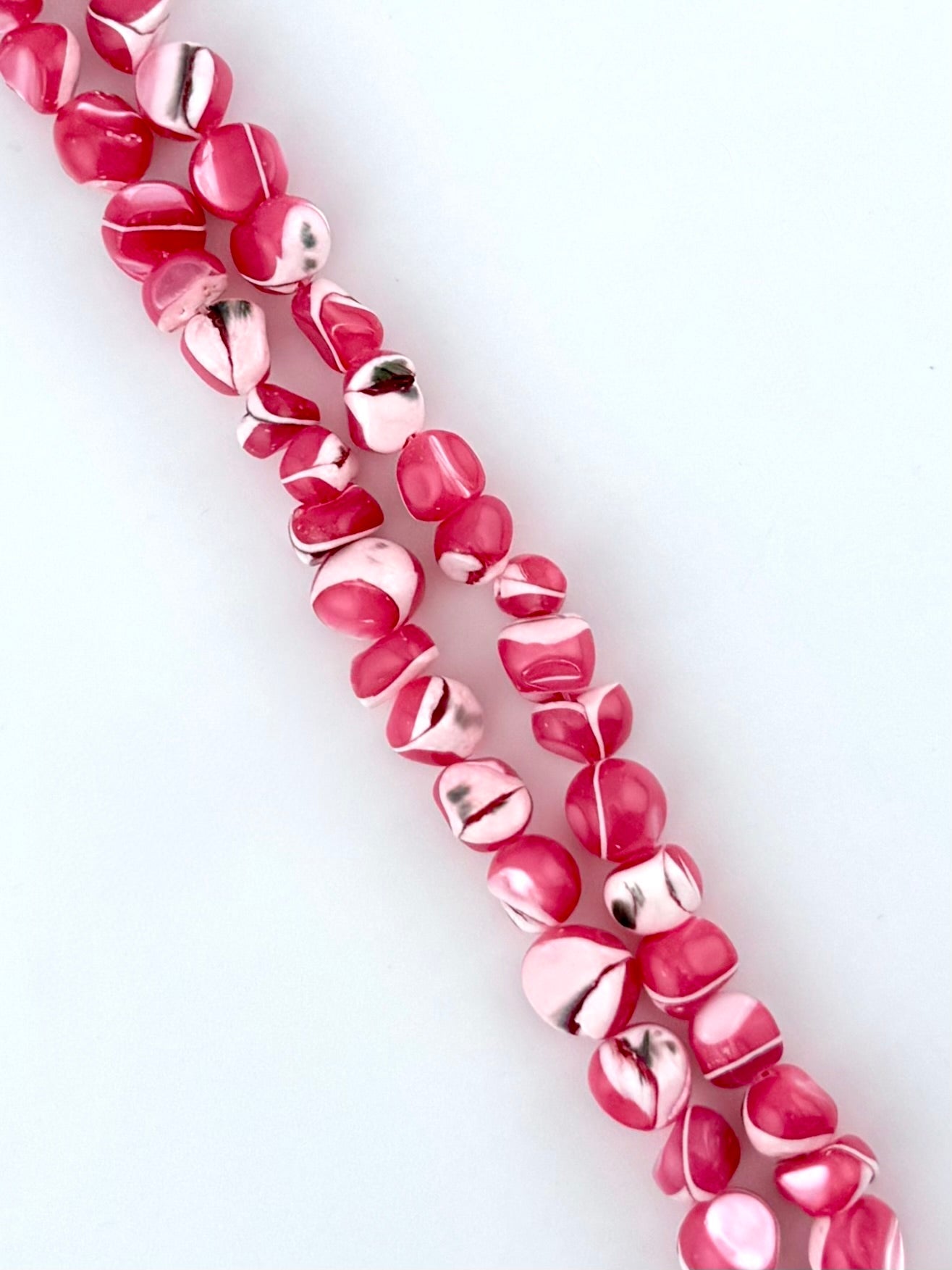 8mm Odd Shaped Shell Beads Strand Pink