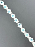 12x11mm Mother Of Pearl Hand Of Hamza Beads Strand White