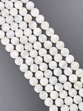 8mm Mother of Pearl Round Beads Strand White