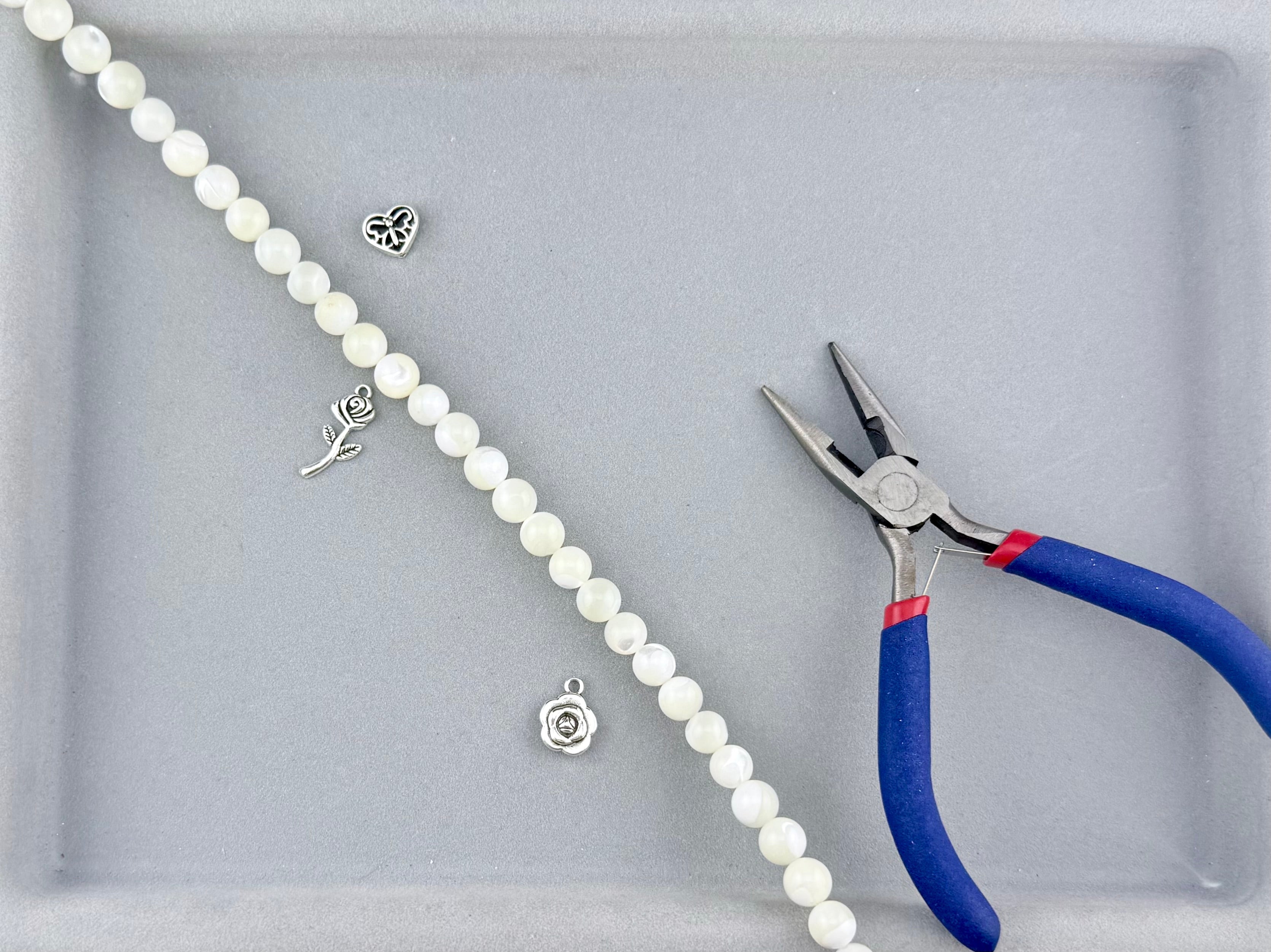 8mm White Pearl Round Beads Strand White