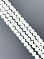 6mm White Pearl Round Beads Strand White