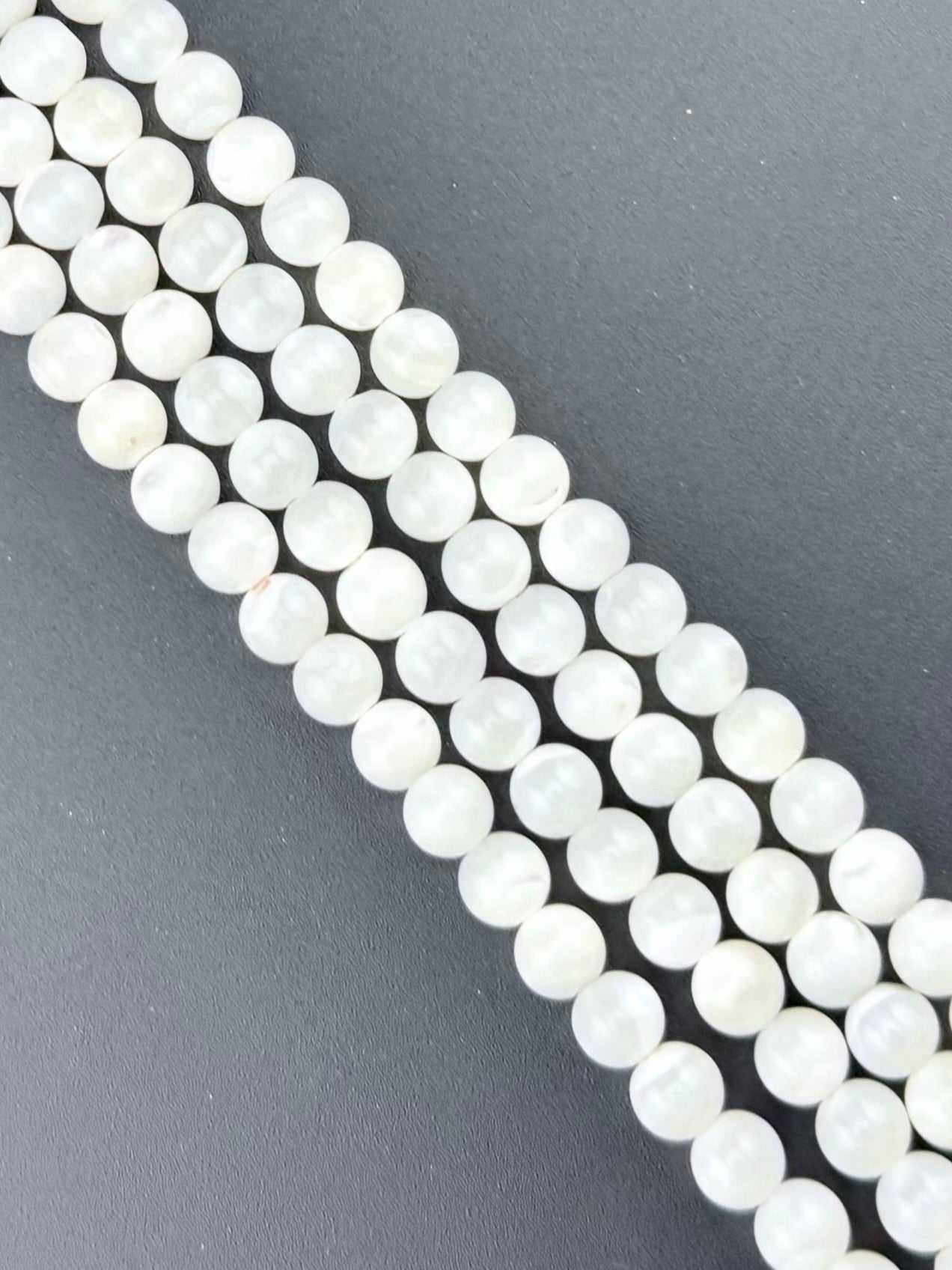6mm White Pearl Round Beads Strand White