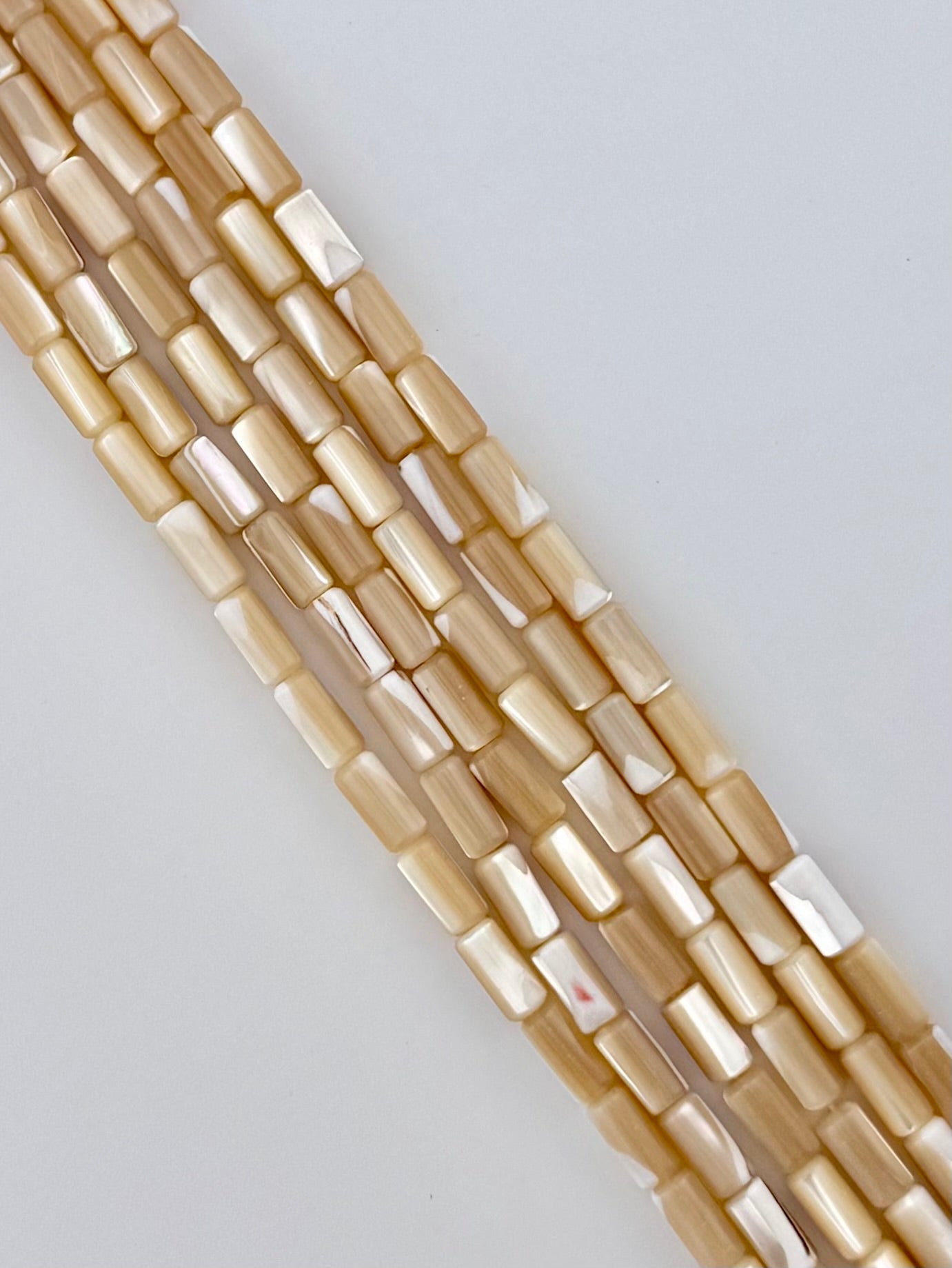 10x5mm Column Pearl Heirloom Beads Strand Cream