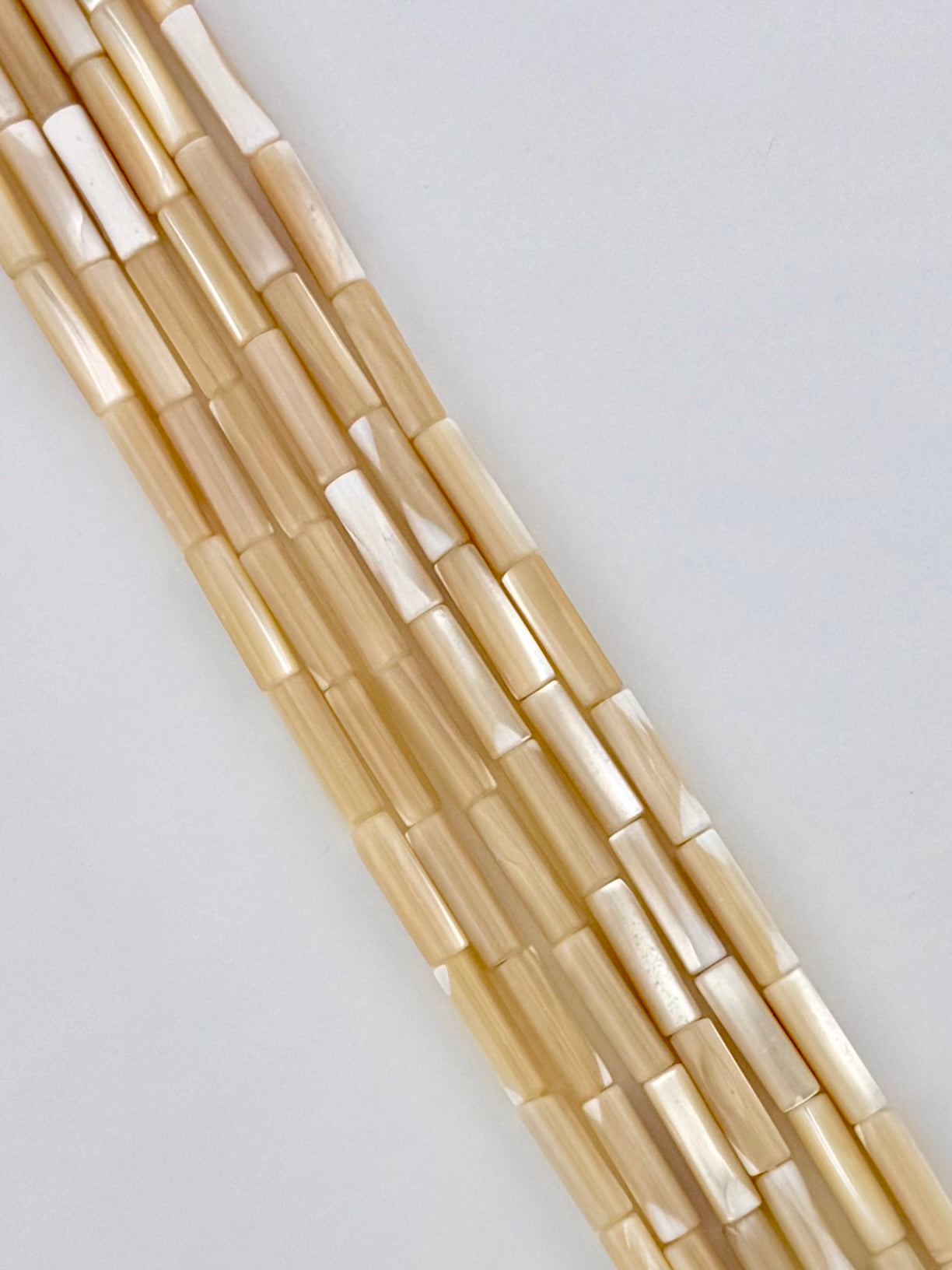 13x4mm Column Pearl Heirloom Beads Strand Cream
