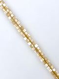 4mm Mother of Pearl Columns Beads Strand Cream