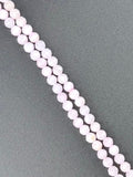 4mm Faceted Mother of Pearl Round Beads Strand Pink