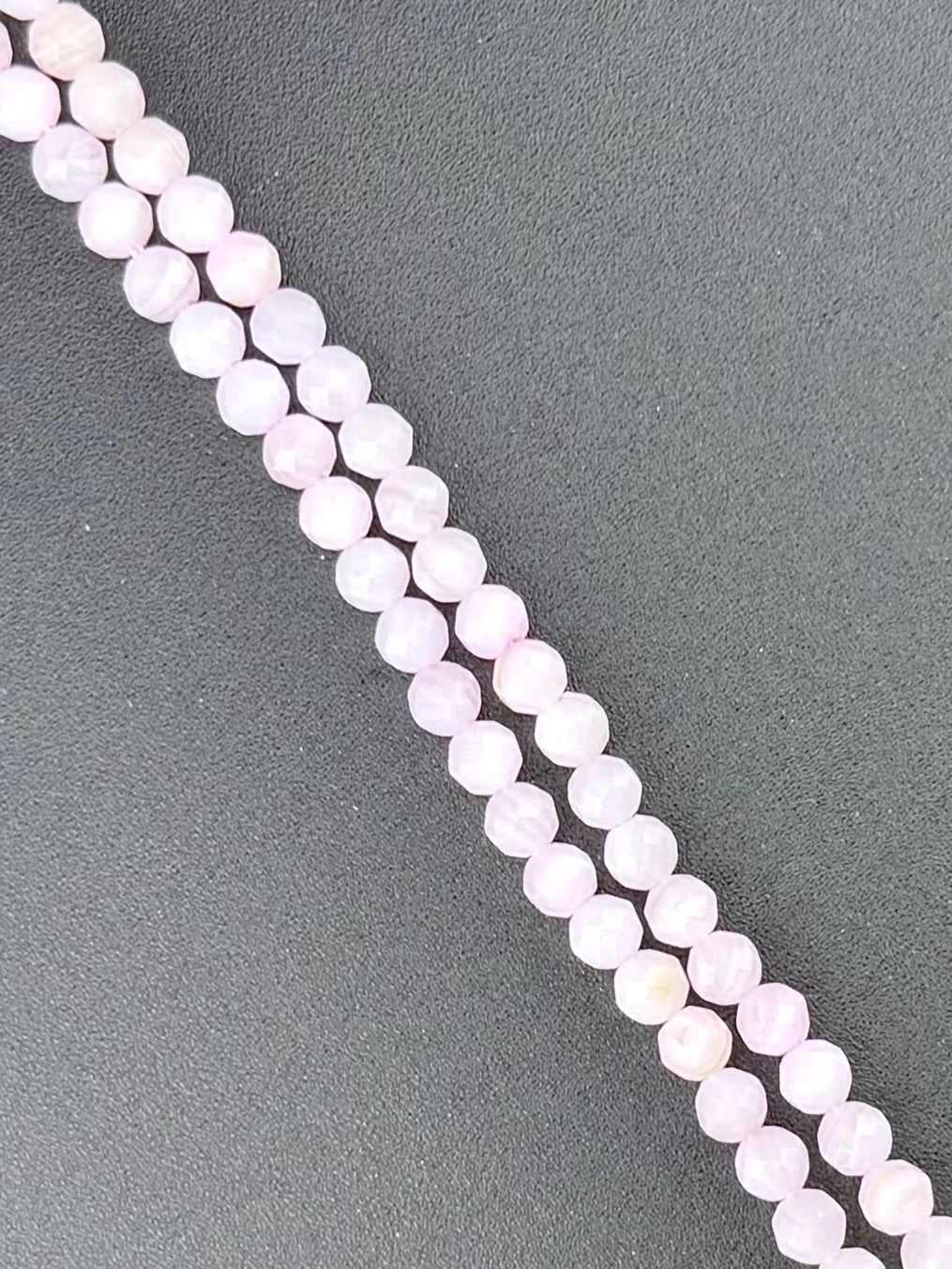 4mm Faceted Shell Round Beads Strand Pink