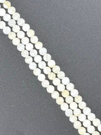 4mm Faceted Shell Round Beads Strand Cream