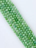 4mm Faceted Shell Round Beads Strand Green