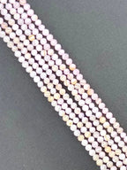 3mm Faceted Shell Round Beads Strand Pink