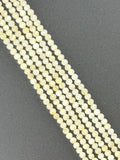 3mm Faceted Mother of Pearl Round Beads Strand Yellow