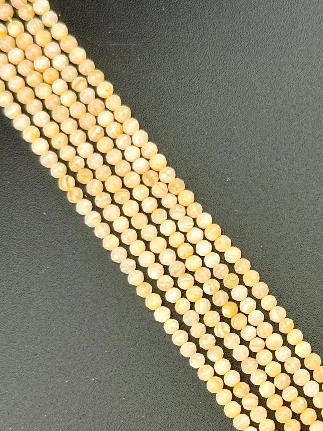 3mm Faceted Shell Round Beads Strand Light Pink