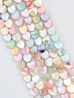 8mm Shell Heart Beads Strand Multi-Color