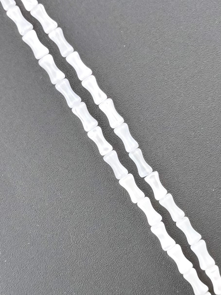 8mm Mother of Pearl Bone Beads Strand White